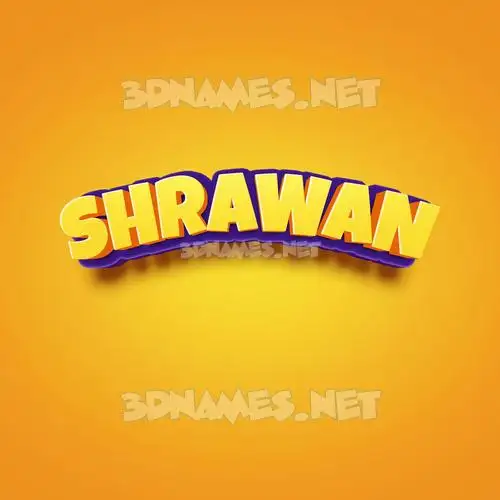 shrawan in Orange Toon style - 3D name wallpaper