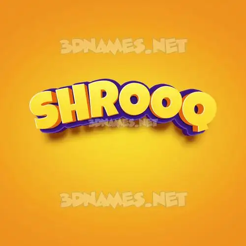 shrooq in Orange Toon style - 3D name wallpaper