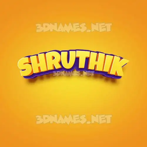 shruthik in Orange Toon style - 3D name wallpaper