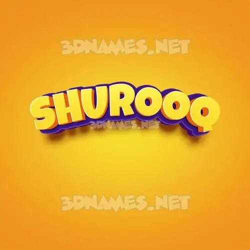 shurooq in Orange Toon style - 3D name wallpaper