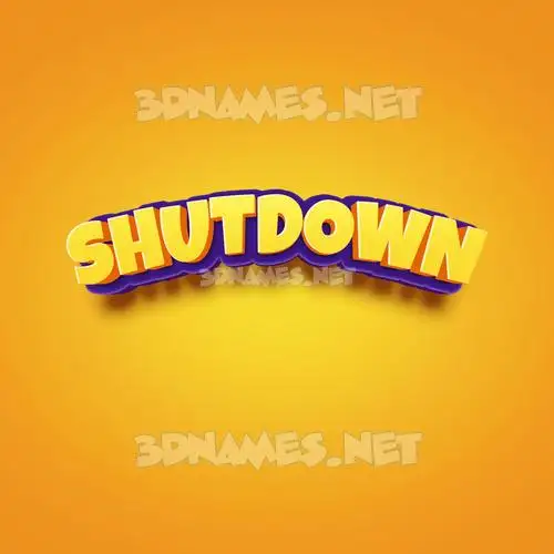 shutdown in Orange Toon style - 3D name wallpaper