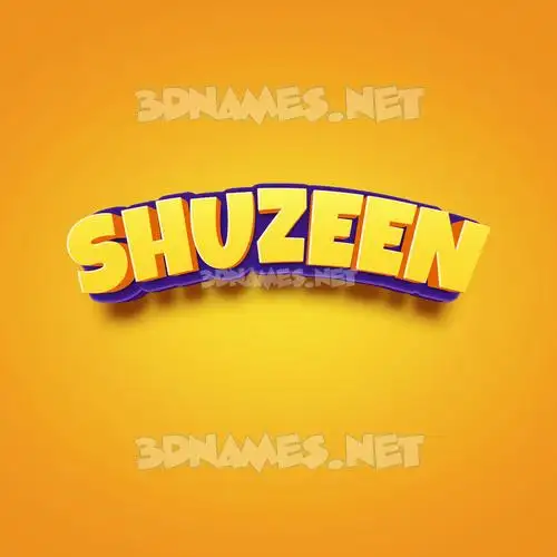 shuzeen in Orange Toon style - 3D name wallpaper