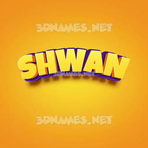 shwan in Orange Toon style - 3D name wallpaper