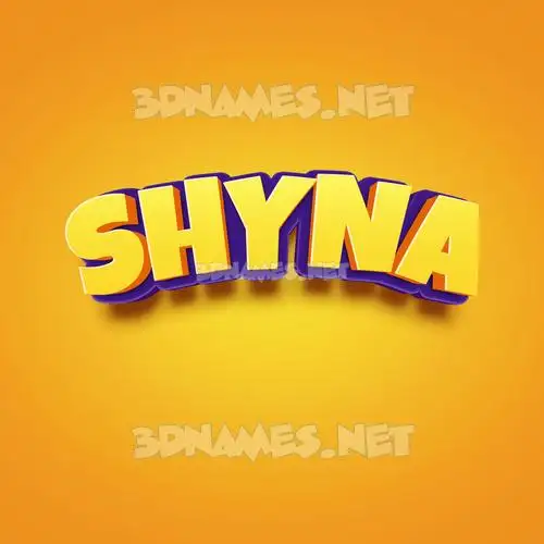 shyna in Orange Toon style - 3D name wallpaper