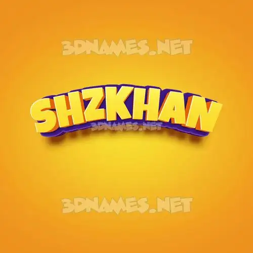 shzkhan in Orange Toon style - 3D name wallpaper