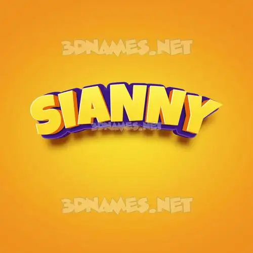 sianny in Orange Toon style - 3D name wallpaper
