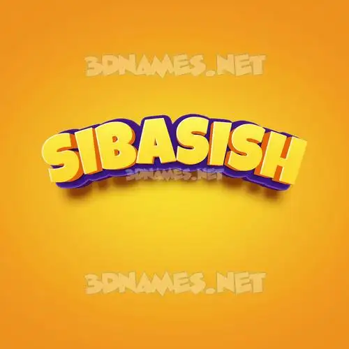 sibasish in Orange Toon style - 3D name wallpaper