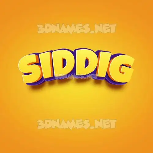 siddig in Orange Toon style - 3D name wallpaper