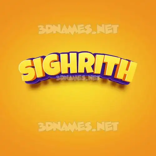 sighrith in Orange Toon style - 3D name wallpaper