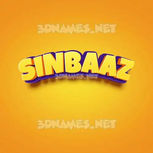 sinbaaz in Orange Toon style - 3D name wallpaper sinbaaz in Orange Toon style - 3D name wallpaper