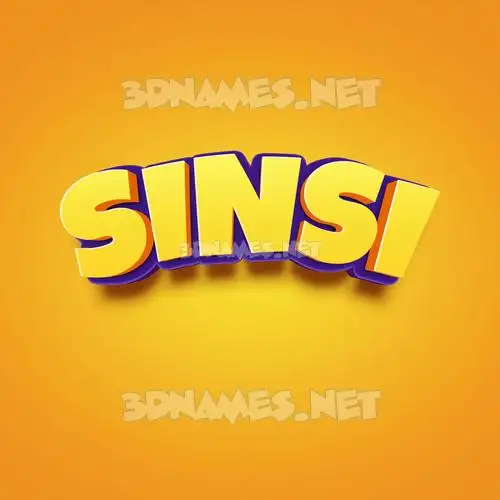 sinsi in Orange Toon style - 3D name wallpaper sinsi in Orange Toon style - 3D name wallpaper