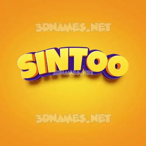 sintoo in Orange Toon style - 3D name wallpaper