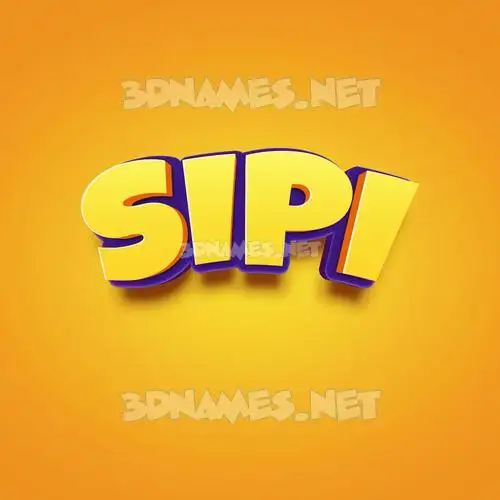 sipi in Orange Toon style - 3D name wallpaper