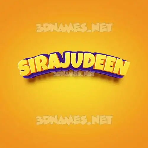sirajudeen in Orange Toon style - 3D name wallpaper