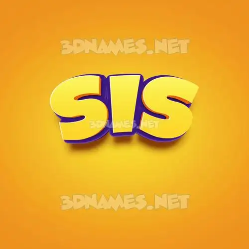 sis in Orange Toon style - 3D name wallpaper