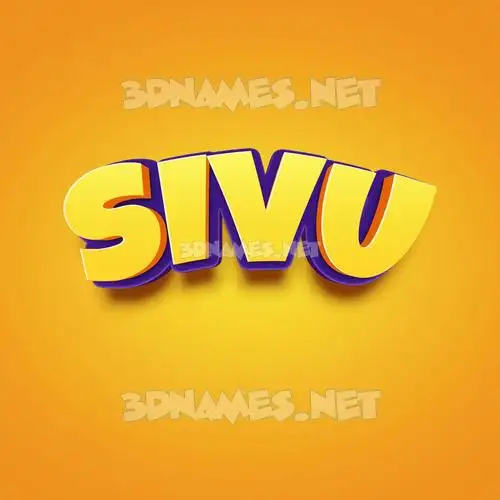 sivu in Orange Toon style - 3D name wallpaper