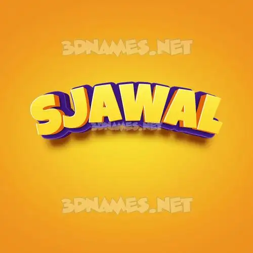 sjawal in Orange Toon style - 3D name wallpaper