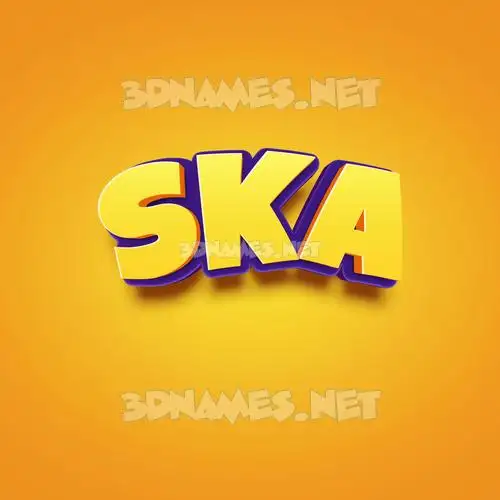 ska in Orange Toon style - 3D name wallpaper