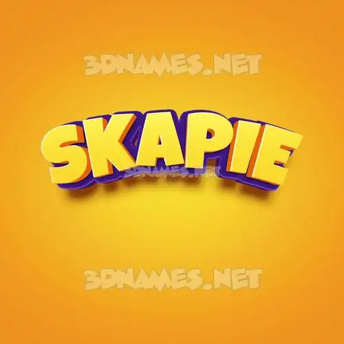 skapie in Orange Toon style - 3D name wallpaper