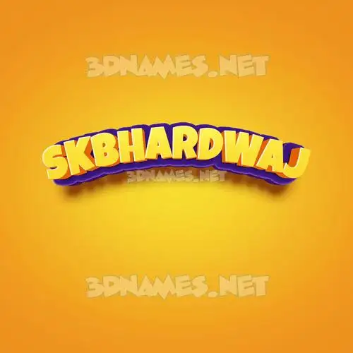 skbhardwaj in Orange Toon style - 3D name wallpaper