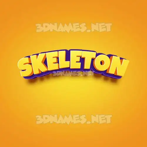 skeleton in Orange Toon style - 3D name wallpaper skeleton in Orange Toon style - 3D name wallpaper