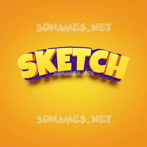 sketch in Orange Toon style - 3D name wallpaper