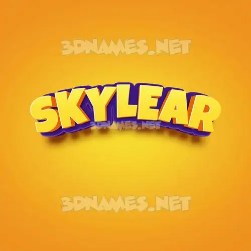 skylear in Orange Toon style - 3D name wallpaper