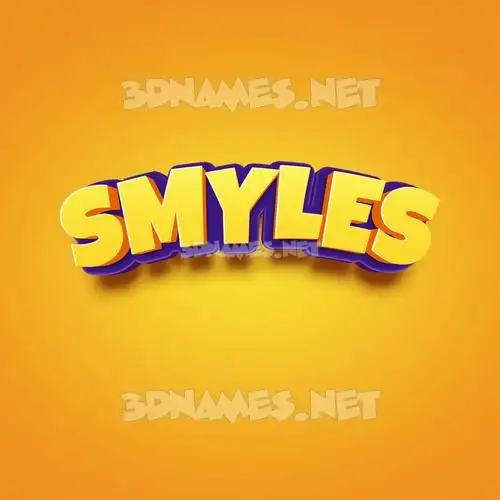smyles in Orange Toon style - 3D name wallpaper