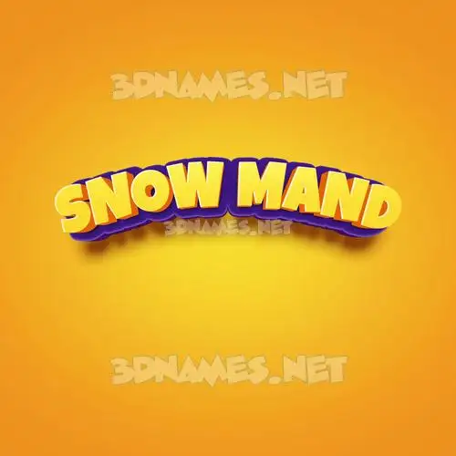 snow mand in Orange Toon style - 3D name wallpaper snow mand in Orange Toon style - 3D name wallpaper