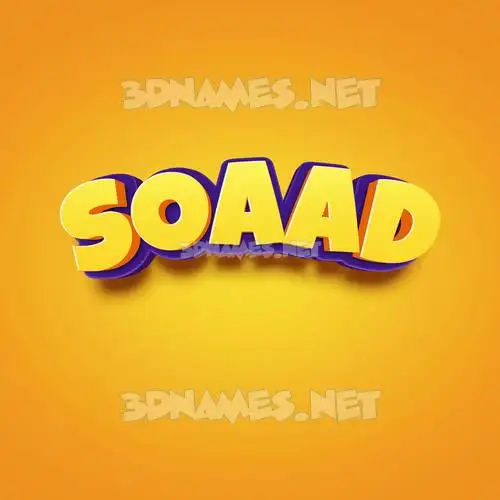 soaad in Orange Toon style - 3D name wallpaper