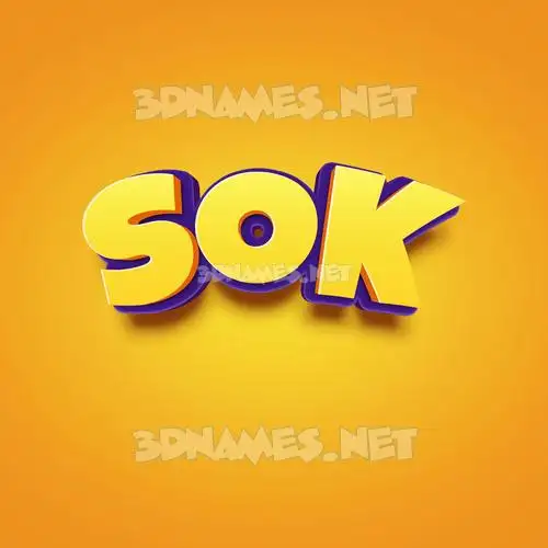 sok in Orange Toon style - 3D name wallpaper sok in Orange Toon style - 3D name wallpaper
