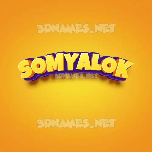 somyalok in Orange Toon style - 3D name wallpaper