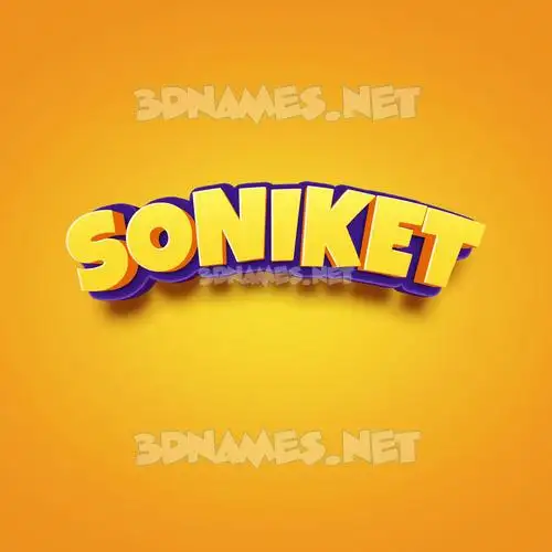 soniket in Orange Toon style - 3D name wallpaper