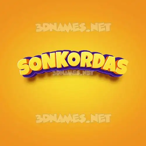 sonkordas in Orange Toon style - 3D name wallpaper