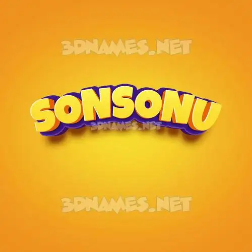 sonsonu in Orange Toon style - 3D name wallpaper