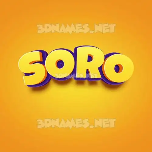 soro in Orange Toon style - 3D name wallpaper