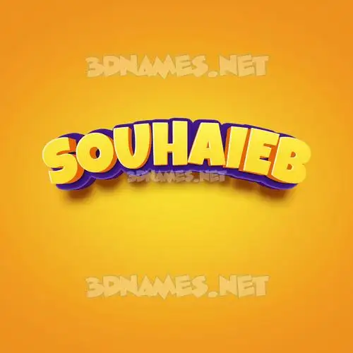souhaieb in Orange Toon style - 3D name wallpaper