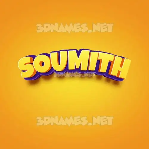 soumith in Orange Toon style - 3D name wallpaper
