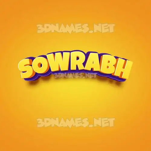 sowrabh in Orange Toon style - 3D name wallpaper