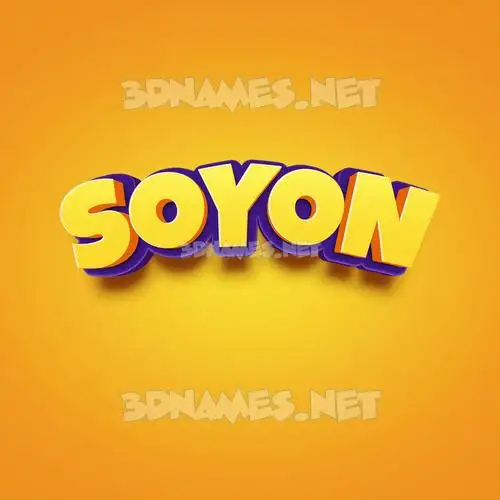 soyon in Orange Toon style - 3D name wallpaper