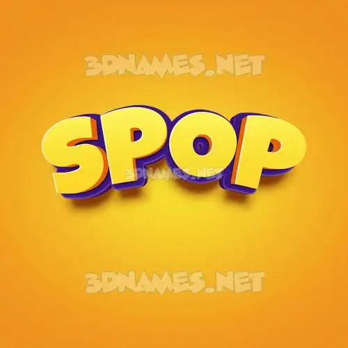 spop in Orange Toon style - 3D name wallpaper spop in Orange Toon style - 3D name wallpaper