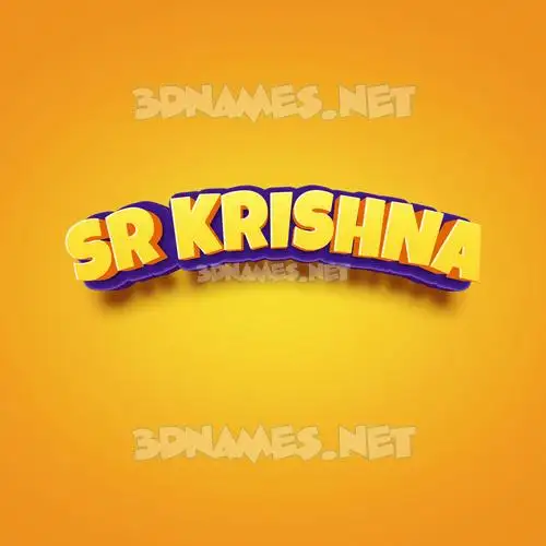 sr krishna in Orange Toon style - 3D name wallpaper sr krishna in Orange Toon style - 3D name wallpaper