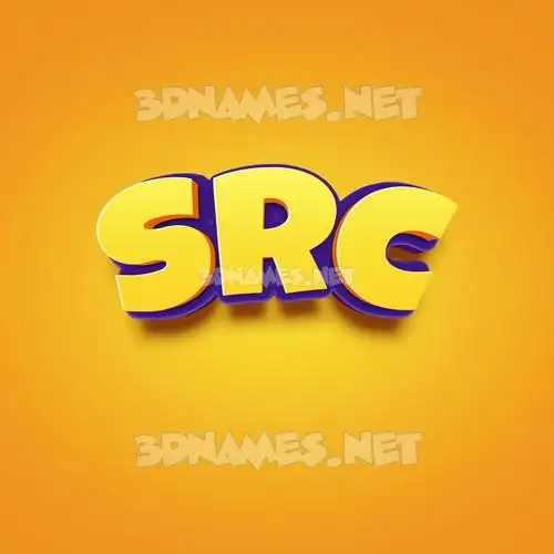 src in Orange Toon style - 3D name wallpaper