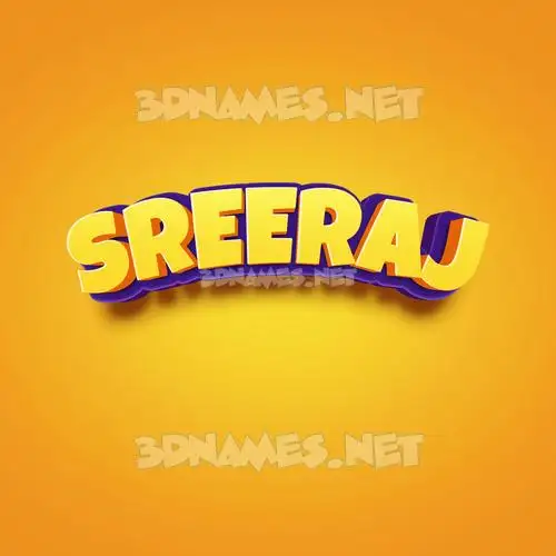 sreeraj in Orange Toon style - 3D name wallpaper