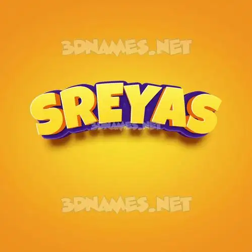 sreyas in Orange Toon style - 3D name wallpaper