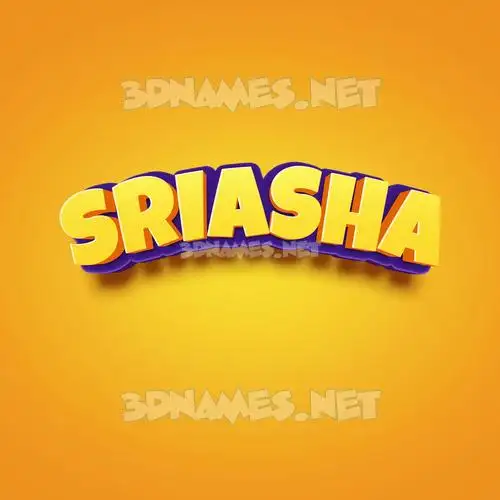 sriasha in Orange Toon style - 3D name wallpaper