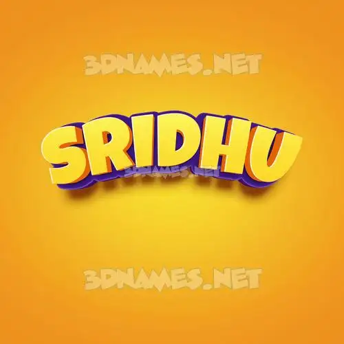 sridhu in Orange Toon style - 3D name wallpaper