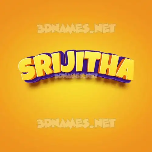 srijitha in Orange Toon style - 3D name wallpaper