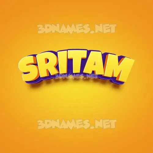 sritam in Orange Toon style - 3D name wallpaper