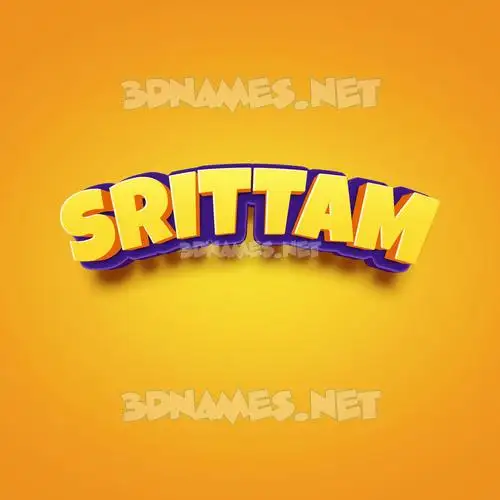 srittam in Orange Toon style - 3D name wallpaper